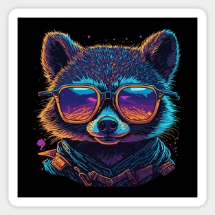 Shades of Wild - Vibrant Raccoon with Attitude Sticker